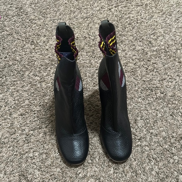 Fendi Multi Color Knit And Leather Marie Antoinette Boots Size 40 - Picture 3 of 8